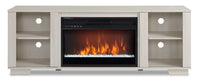 Antoni 65” TV Stand with Crystal Ember Firebox - White 