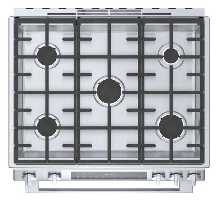 Bosch 800 Series 4.6 Cu. Ft. Dual Fuel Range with Warming Drawer - HDI8056C