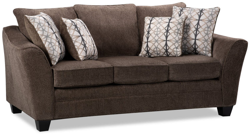 Febe Chenille Condo Sofa - Brown