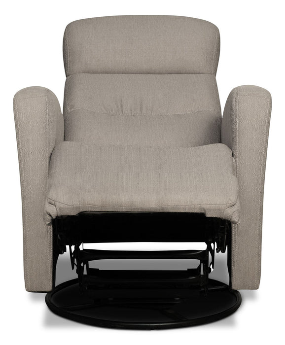 Penny Linen-Look Fabric Swivel Rocker Recliner - Taupe