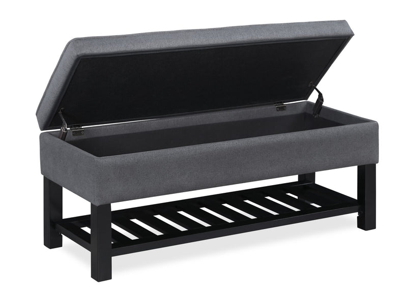 Ryan Storage Bench - Dark Grey