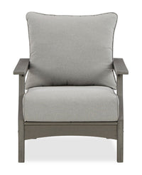 Cape Outdoor Patio Set of 2 Chairs - High Density Plastic & Nuvella Fabric , UV & Weather Resistant - Grey 