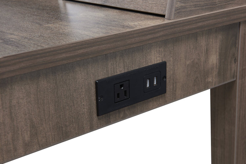 Jude Reversible Desk with Hutch – Hazelnut