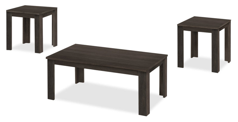 Remy 3-Piece Coffee and Two End Tables Package - Dark Brown