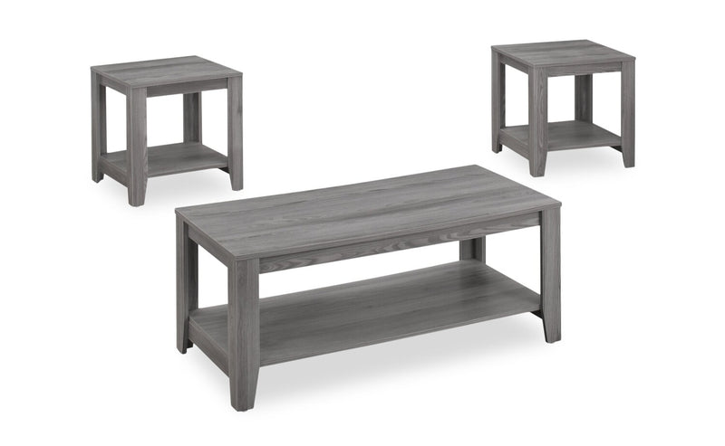 Kalen 3-Piece Coffee and Two End Tables Package - Grey 