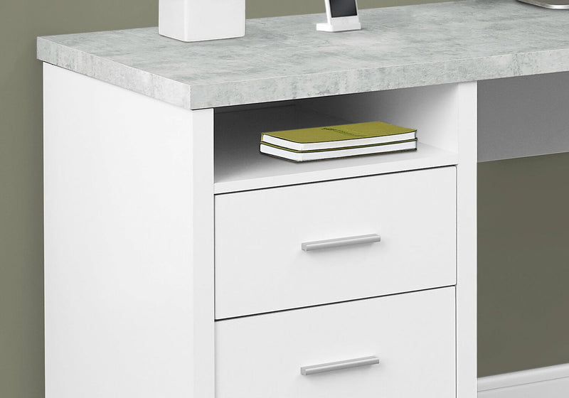 Pollie Reversible L-Shaped Desk - White 
