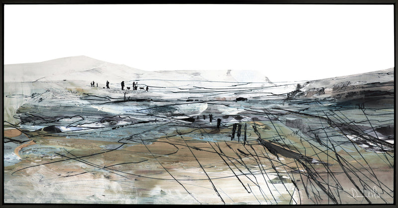 Acrylic Walk By Lake - 32\" x 62\"