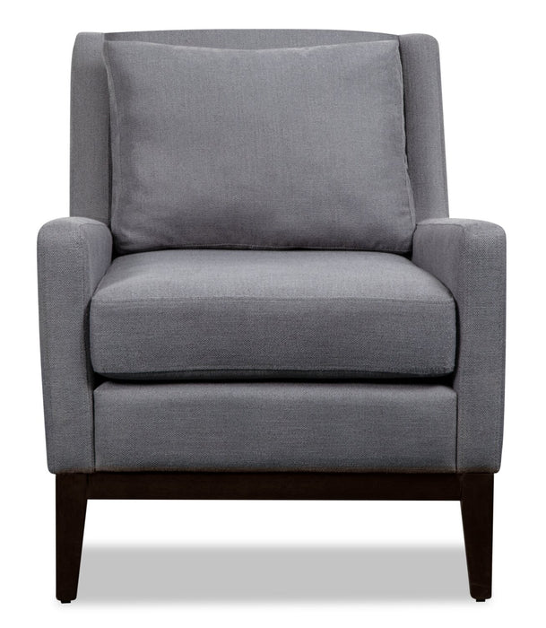 Adel Linen-Look Fabric Accent Chair - Dark Grey