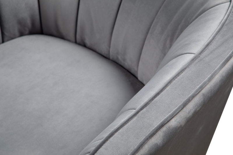 Brinley Velvet Accent Chair - Grey