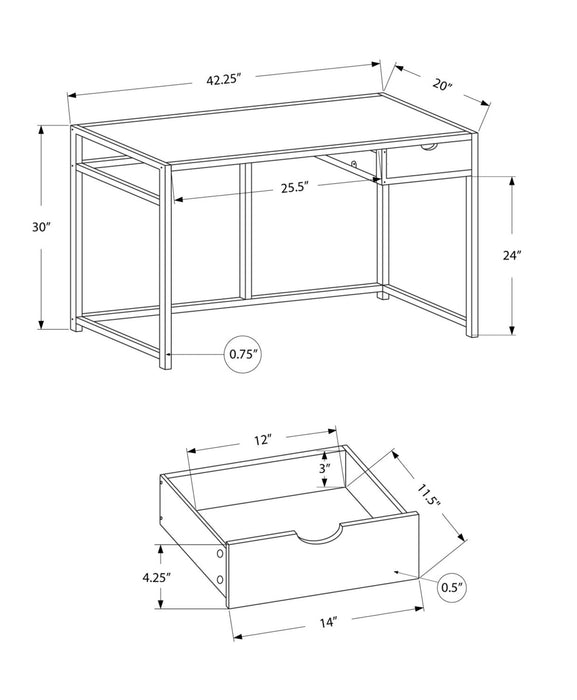 Everly Desk - White/Silver