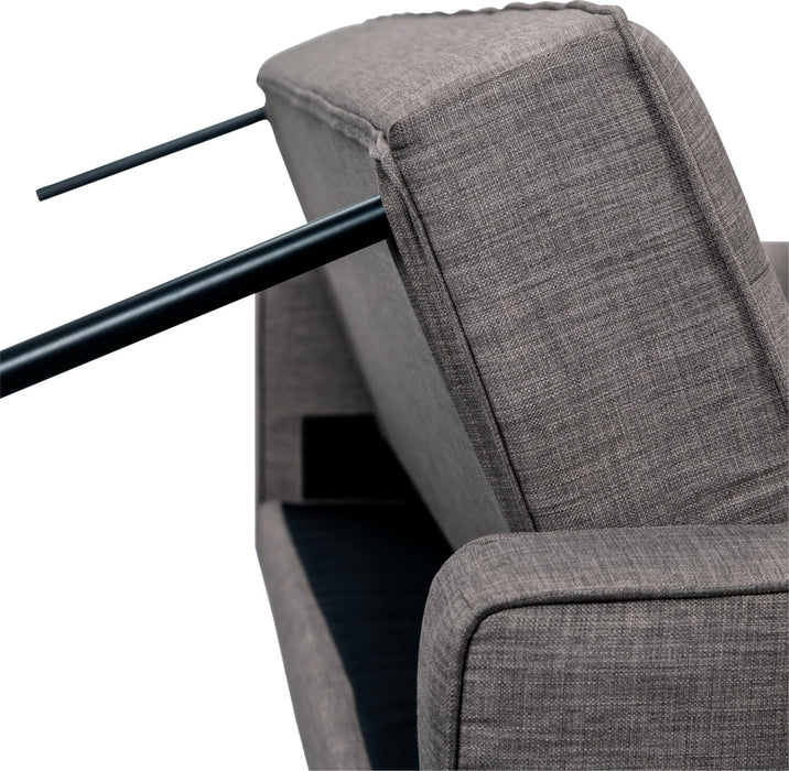 Avery Linen-Look Fabric Futon - Grey
