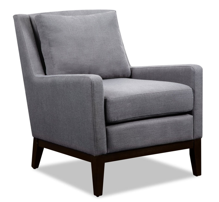 Adel Linen-Look Fabric Accent Chair - Dark Grey