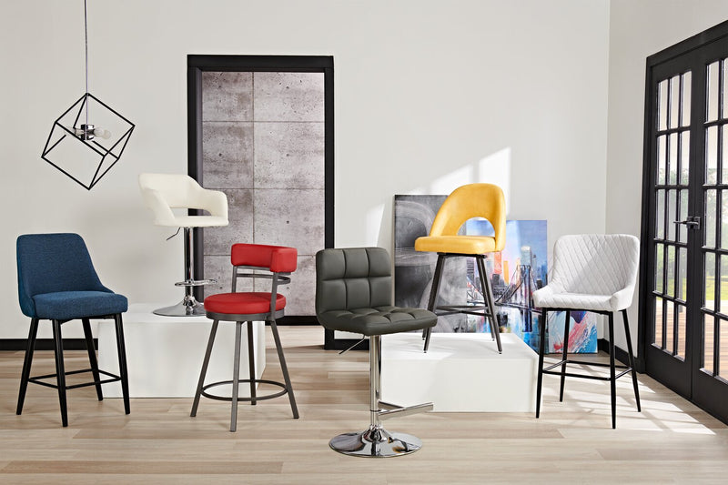 Mila Counter-Height Swivel Stool – Red