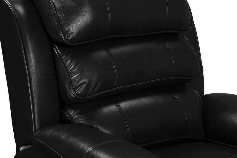 Adam Leather-Look Fabric Glider Recliner - Black