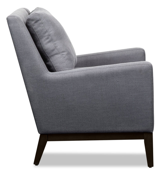 Adel Linen-Look Fabric Accent Chair - Dark Grey