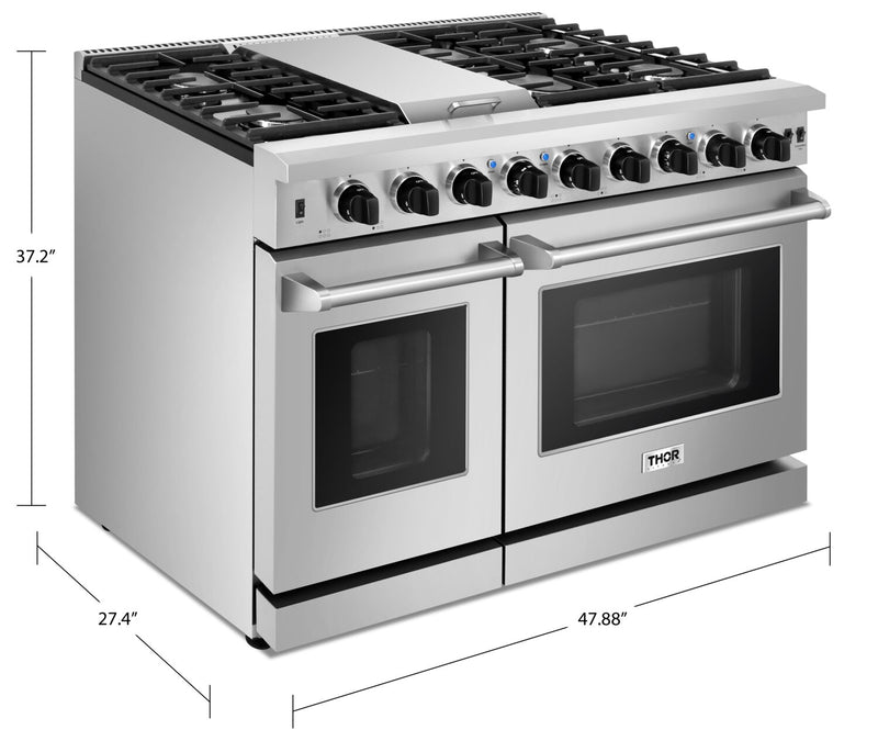 Thor Kitchen 6.8 Cu. Ft. Six-Burner Professional Gas Range – LRG4807U-SS