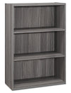 Slade 3-Shelf Bookcase - Grey