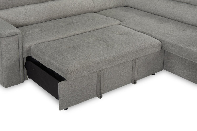 Savvy 2-Piece Left-Facing Linen-Look Sleeper Sectional