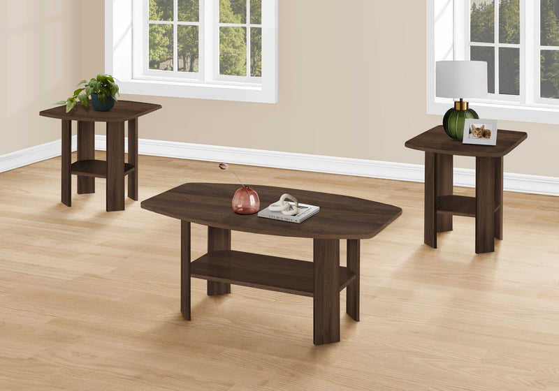 Everest 3-Piece Coffee and Two End Tables Package - Walnut