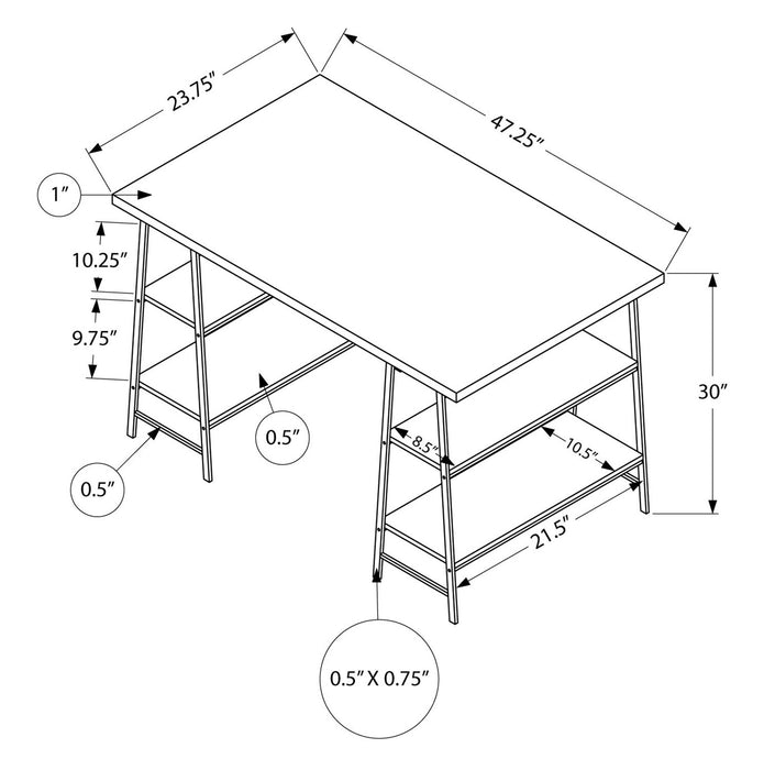 Jonnie Desk - Grey Stone-Look 