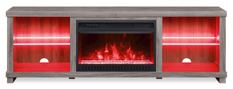 Aurora 72\" TV Stand with Crystal Ember Firebox