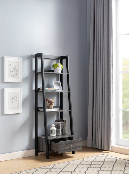 Eden Ladder-Style Bookcase - Grey 