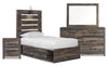 Abby 6-Piece Twin Bedroom Package with Side Storage - Brown