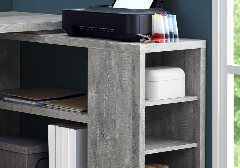 Rickey L-Shaped Corner Desk - Grey 