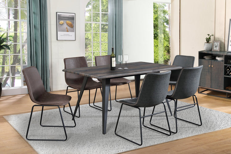 Amos 7-Piece Dining Package with Tess Chairs - Brown