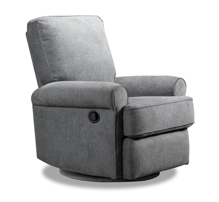 Bevin Chenille Swivel Glider Recliner - Grey
