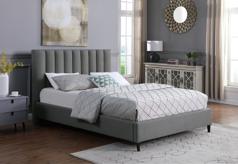 Rain Queen Platform Bed - Grey