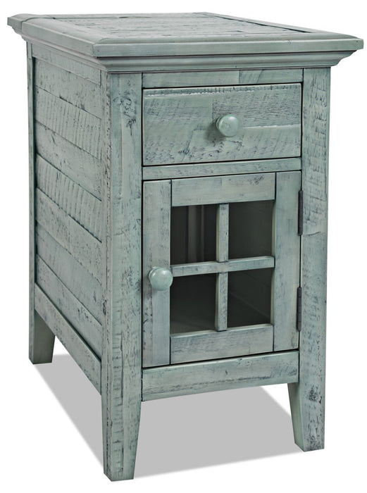 Rocco Blue Chairside Table with USB