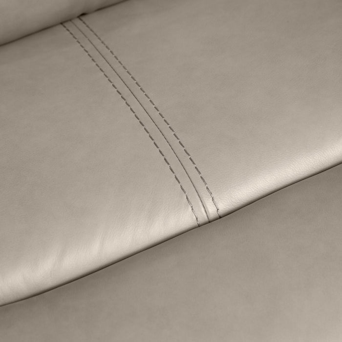 Prescott Genuine Leather Power Reclining Loveseat - Grey