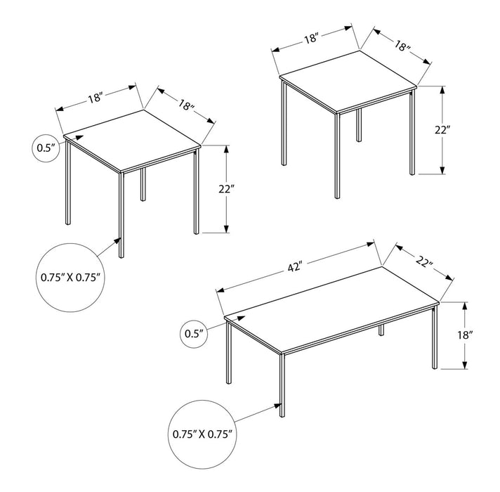 Easton 3-Piece Coffee and End Tables Package - Taupe