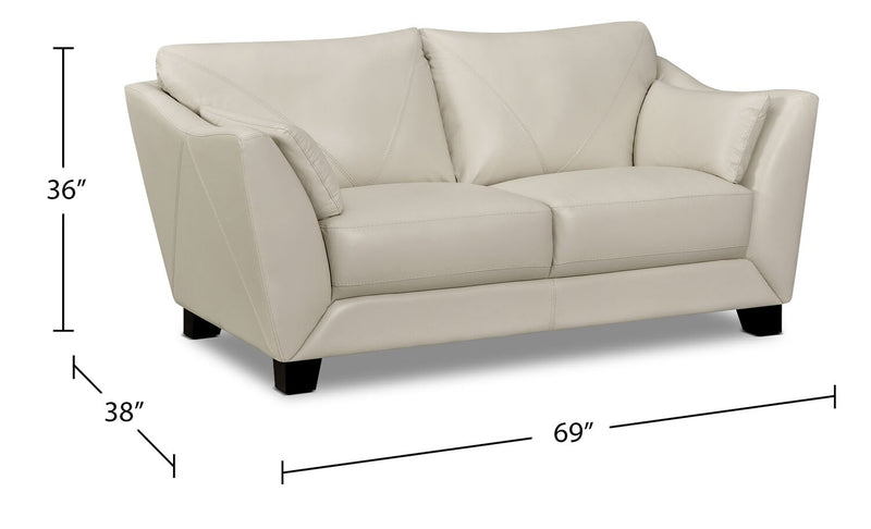 Lusso Genuine Leather Loveseat – Smoke