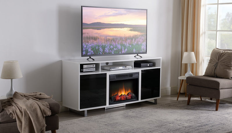 Ignatius 64'' TV Stand with Log Firebox