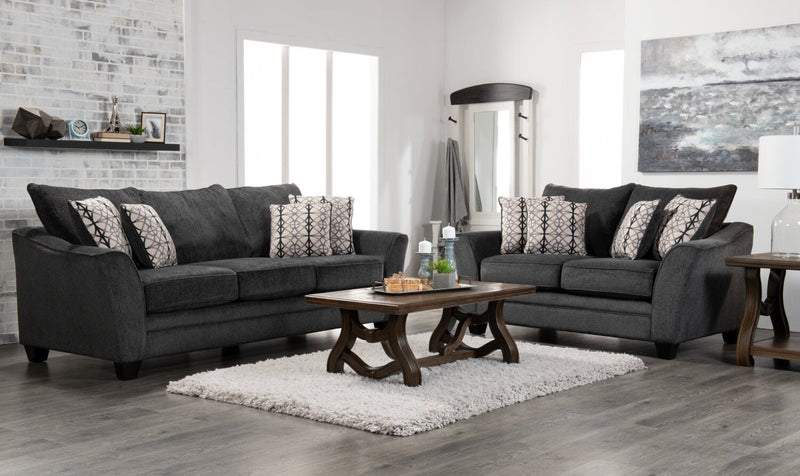 Febe Chenille Sofa - Charcoal