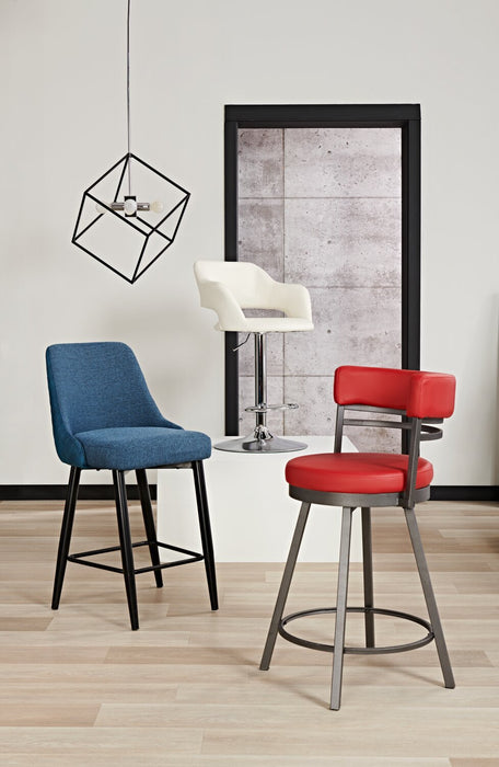 Mila Counter-Height Swivel Stool – Red