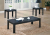 Kiana 3-Piece Coffee and Two End Tables Package - Black 