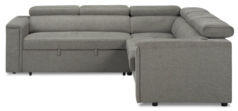 Savvy 2-Piece Left-Facing Linen-Look Sleeper Sectional
