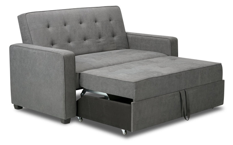 Corey Velvet Futon - Grey