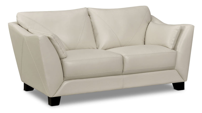Lusso Genuine Leather Loveseat – Smoke