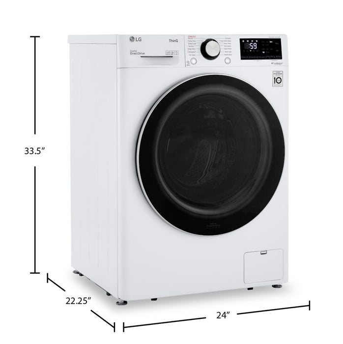 LG 2.6 Cu. Ft. Smart Compact Front-Load Washer - WM1455HWA