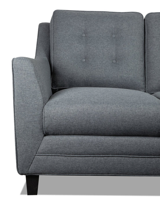 Novalee Linen-Look Fabric Loveseat - Grey