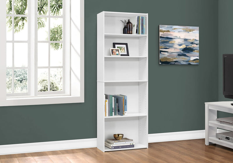 Slade 5-Shelf Bookcase - White