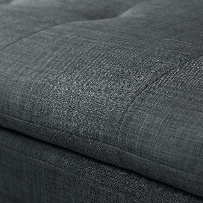 June Linen-Look Fabric Futon - Grey