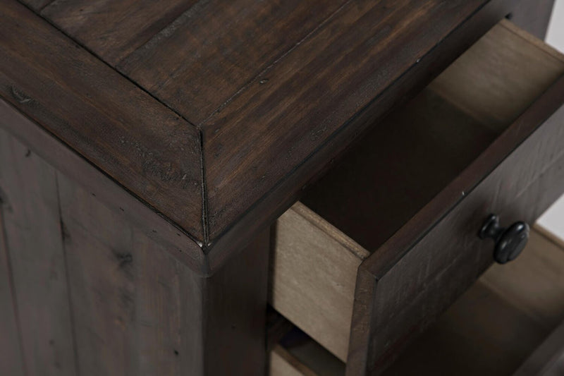 Morgan Chairside Table with USB - Brown