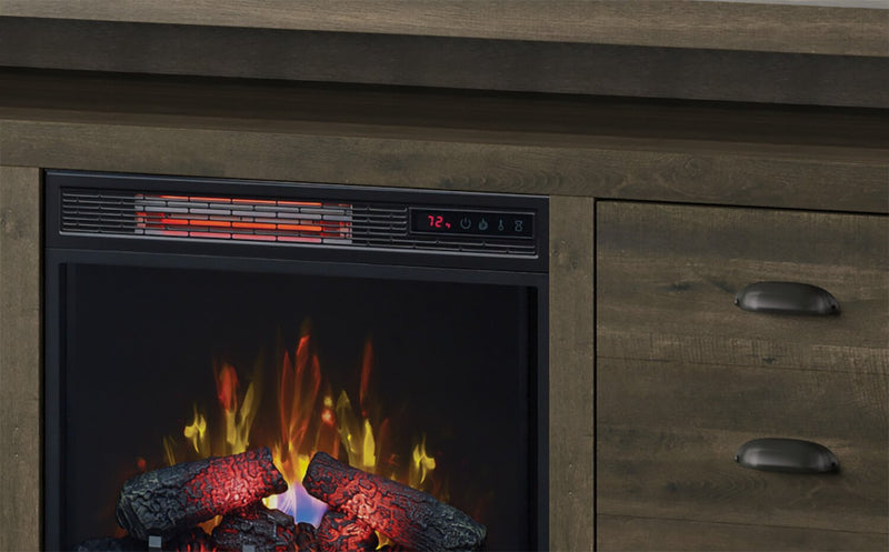 Haven 64\" TV Stand with Log Firebox