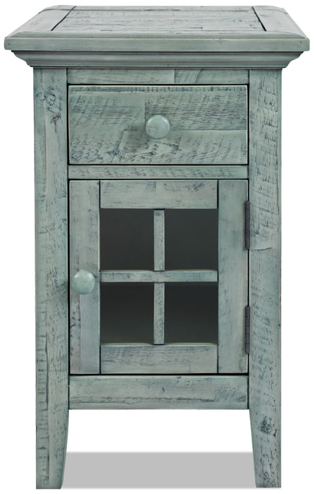 Rocco Blue Chairside Table with USB