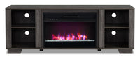 Antoni 65” TV Stand with Crystal Ember Firebox - Grey